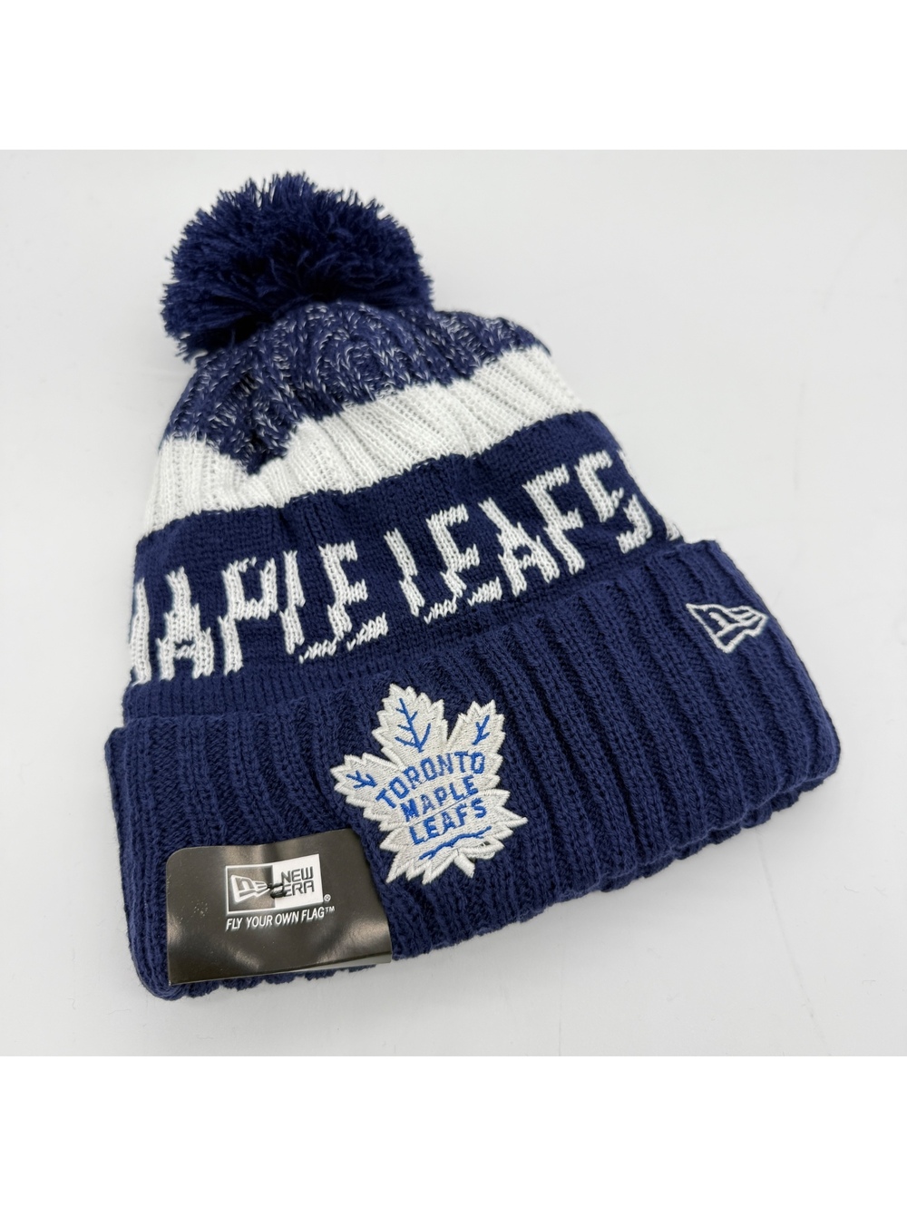 New Era Toronto Maple Leafs NHL Fireside Knit Pom Beanie Toque Blue NWT Athletic